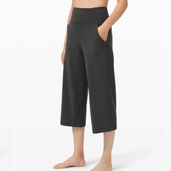 lululemon athletica Pants - Lululemon 6 Align Wide Leg Crop 23" in Graphite Grey